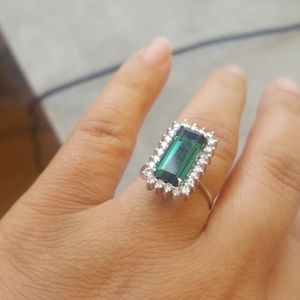 Tourmaline and diamond ring